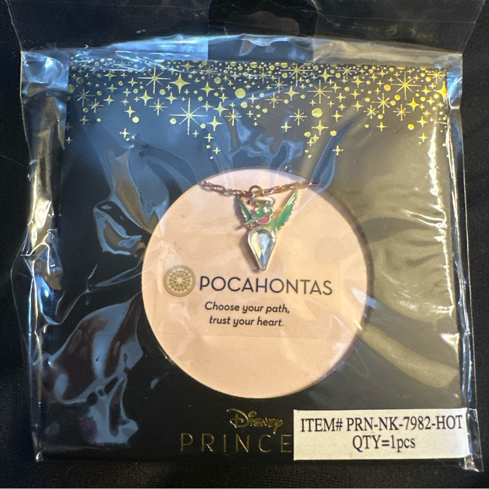 Disney Pocahontas Necklace with Silver and Green Accents